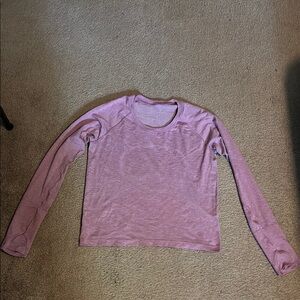 Lululemon Athletica Pink Fitted Long Sleeve Tee